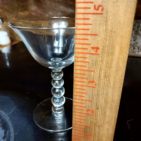 6 Imperial Candlewick 4 Bead Stem Cocktail Glasses. - Picture 6 of 8